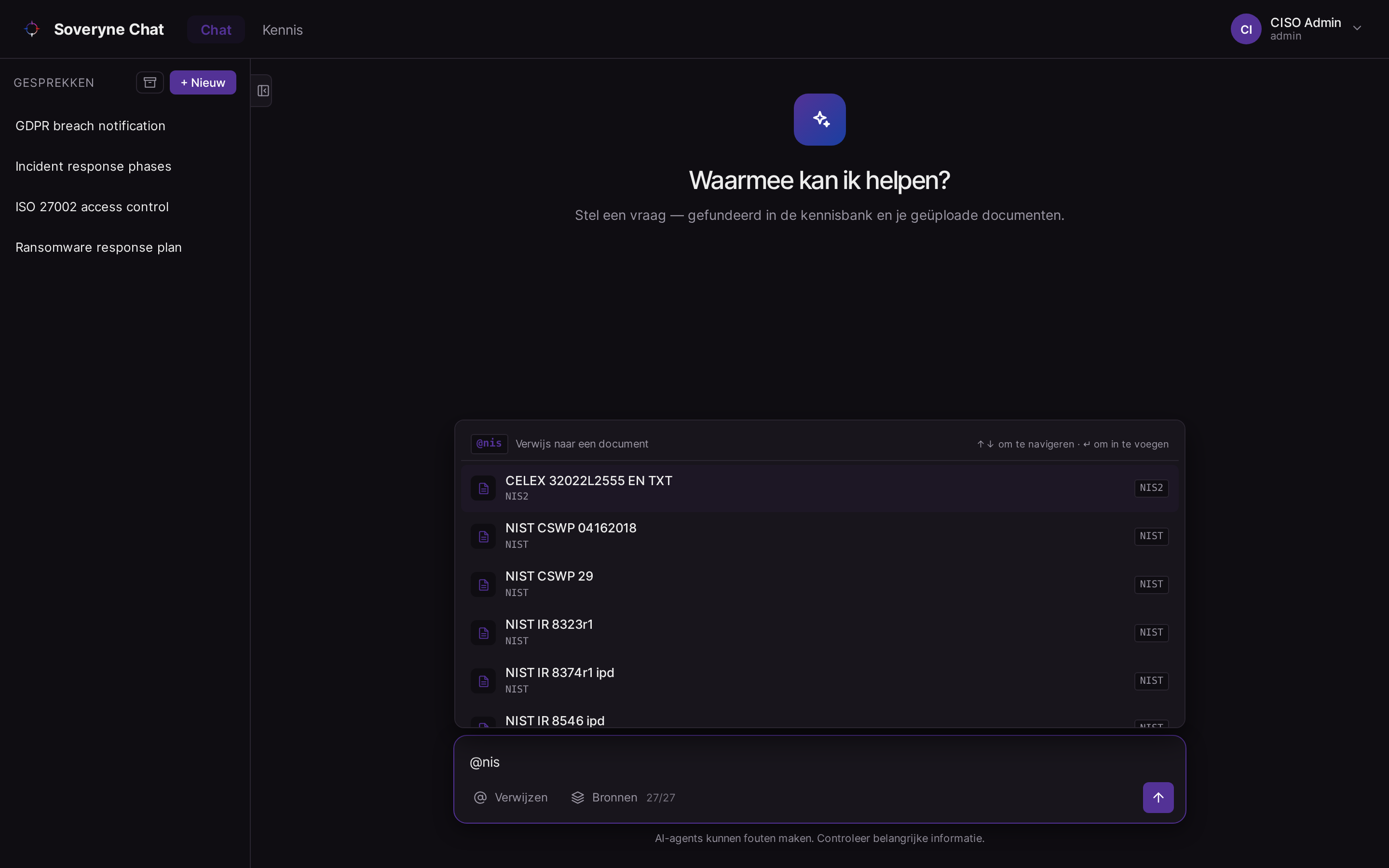 Een document inline aanhalen met @