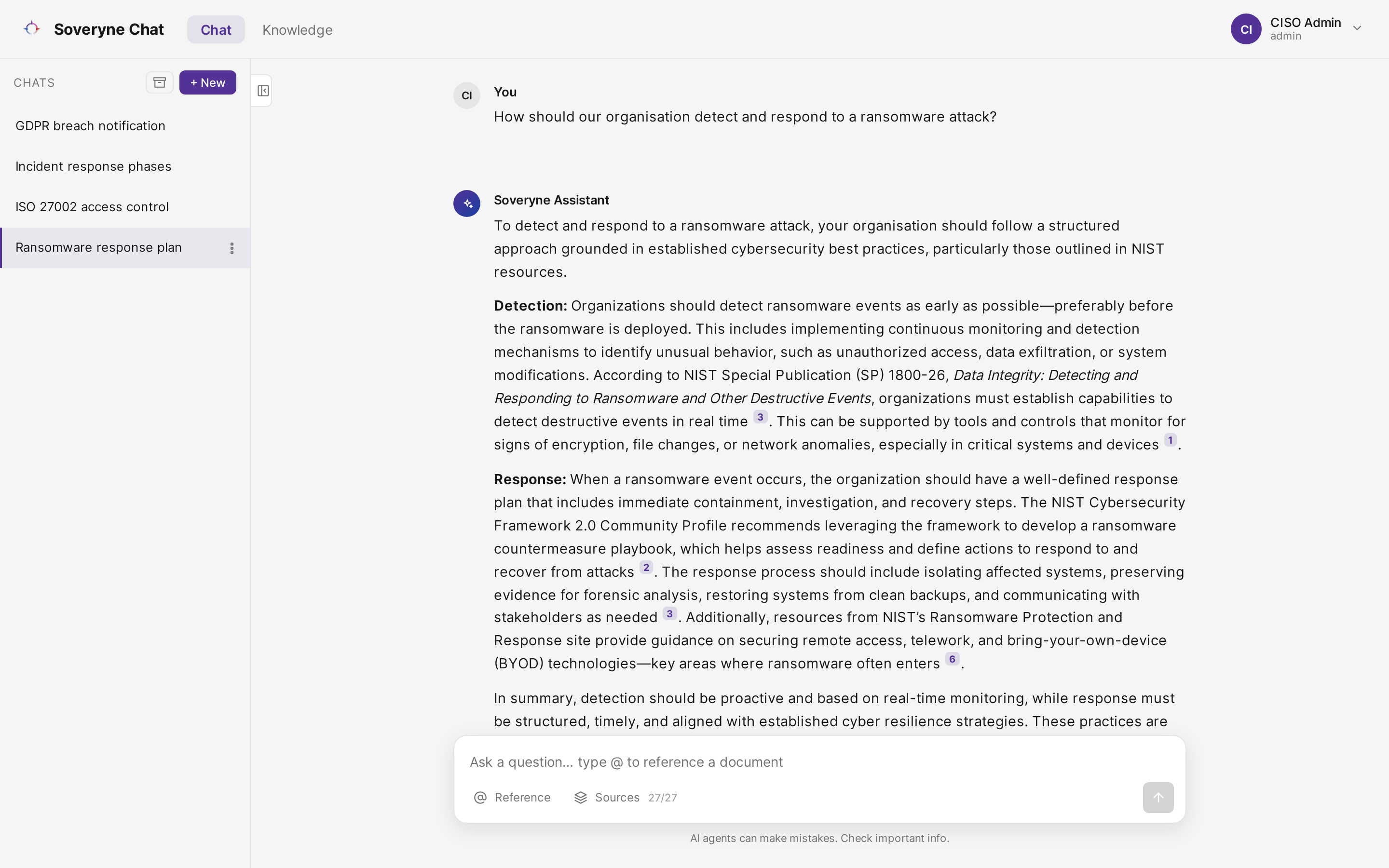 Counsel antwoordt met inline bronvermelding