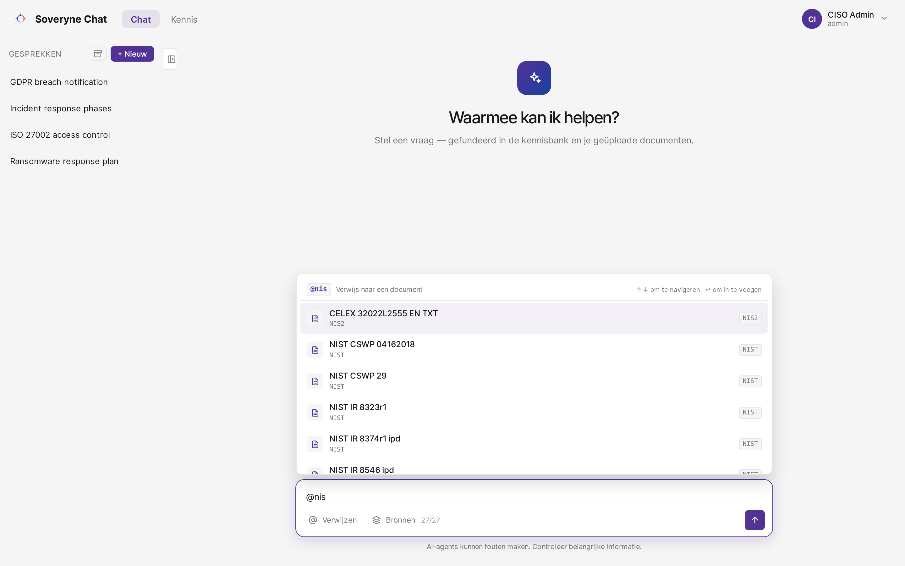 Een document inline aanhalen met @